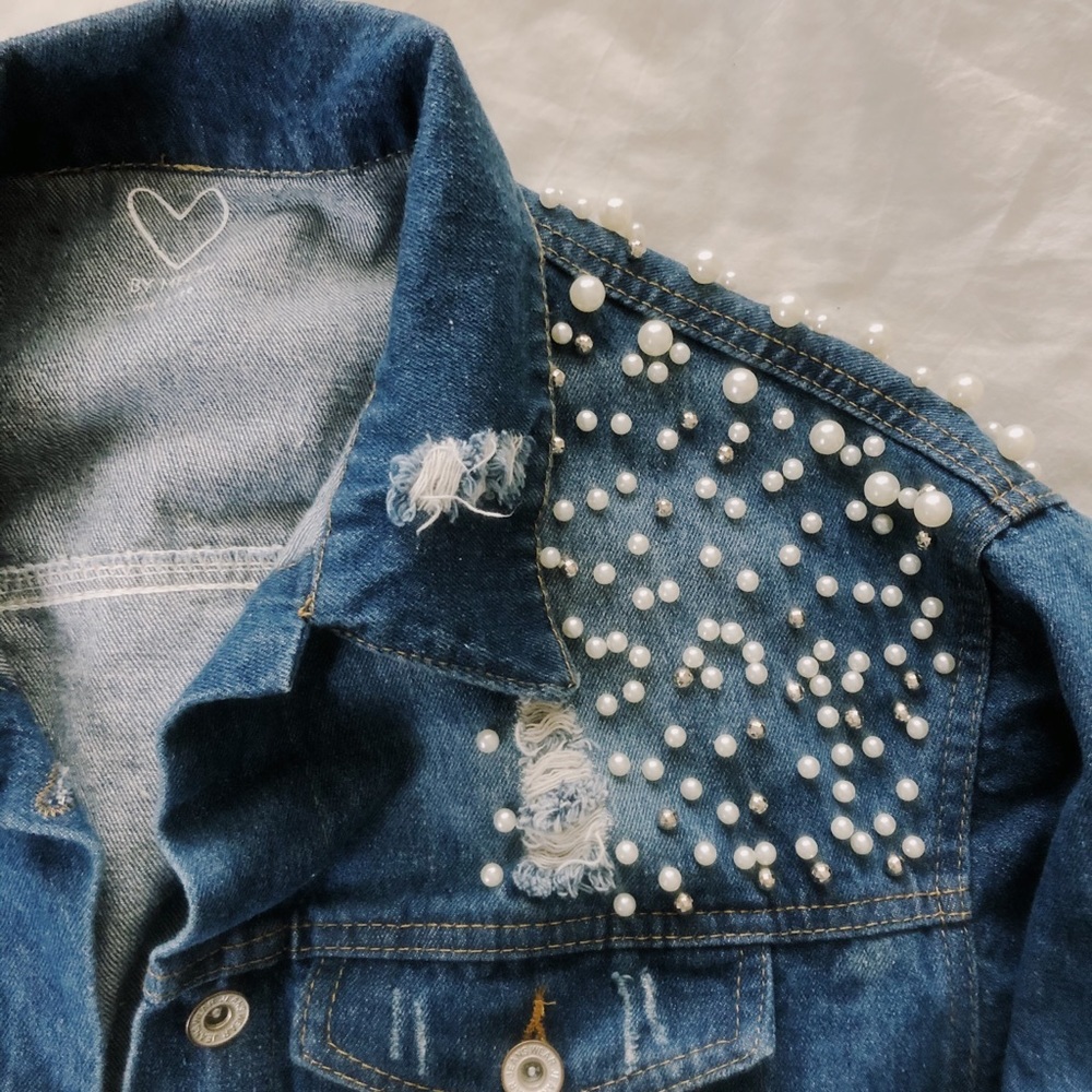 Oversized Pearl jean jacket